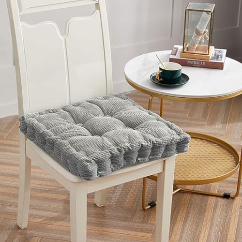 Meditation Cushion, Corduroy Floor Cushions, Floor Pillow Washable, Soft Floor Cushions for Adults, Medium Floor Pillows for Living Room or Yoga(Light Grey,17"×17"×3.5",Square)