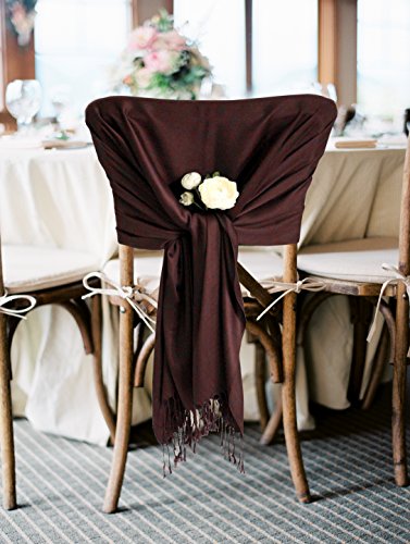 Sakkas 78" X 28" Rayon from Bamboo Soft Solid Pashmina Feel Shawl/Wrap/Stole - color: Chocolate Brown