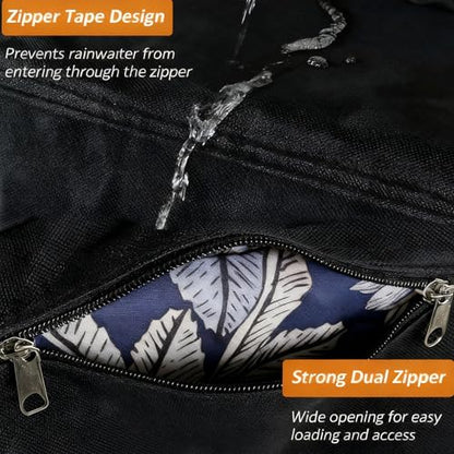 TourKing Outdoor Cushion Storage Bag 68 Inch,Extra Large Waterproof Patio Pillow Cover,Heavy-Duty Zipper & Padded Handles,for Patio Furniture Cushions Protection,Multi-Season Christmas Tree Storage