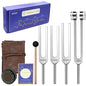 Tuning Fork Set – 128Hz 432Hz 512Hz 528Hz Weighted & Unweighted Frequency Tools with Activator, Mallet & Vegan Pouch – for Yoga, Meditation, Chakra, Ideal as a Gift