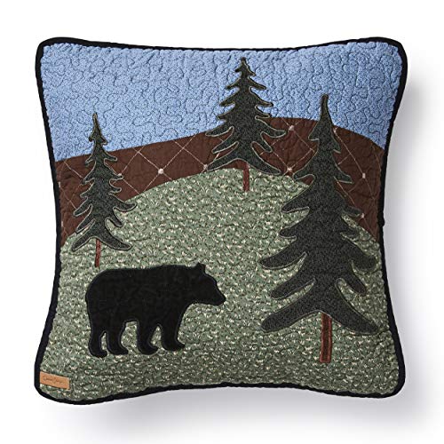 Donna Sharp Bear Lake Cotton Decorative Throw Pillow - Pillows for Couch, Sofa, Beds, and Chairs - Includes 16" x 16" Square Pillow - color: Bear Lake