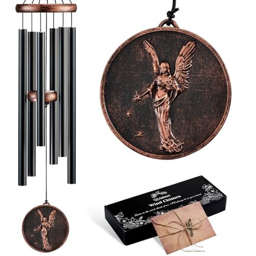 Wind Chimes for Outside, Vintage Angel Deep Tone Wind Chime Outdoor Clearance, Memorial/Festivals/Birthday Gift for Mom Dad Women Grandma, Home Garden Patio Decor (34" Angel) - size: 34" Angel