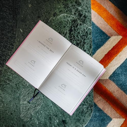 Papier Gratitude Attitude Journal - Pink Hardcover | Daily Prompts, Morning & Evening Manifestation & CheckIn | Undated Planner | For Affirmation, Reflection, Mindfulness & Meditation | Self Care Gift