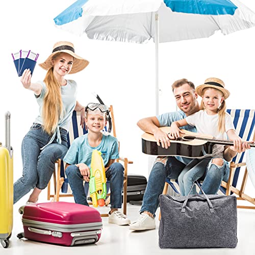 Large Capacity Cotton Storage Bag Linen Bag for Outdoor Travel Easy Zipper