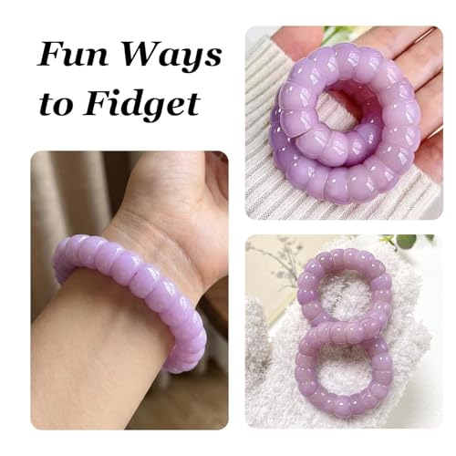 Roe Dolph Bodhi Bead Fidget Anxiety Bracelet for Women Men Chunky Stretch Beaded Mindful Jewelry Daily Reminder Gift for Mom Wife Friend - color: A8:purple