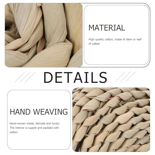 BESPORTBLE Hand-Woven Straw Yoga Meditating Cushion 30x30cm Cotton Filled Tatami Floor Pad for Home Meditation and Yoga Practice