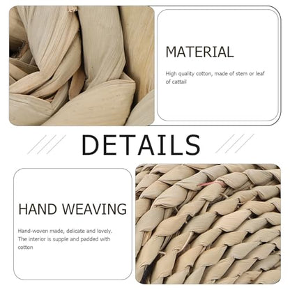 BESPORTBLE Hand-Woven Straw Yoga Meditating Cushion 30x30cm Cotton Filled Tatami Floor Pad for Home Meditation and Yoga Practice