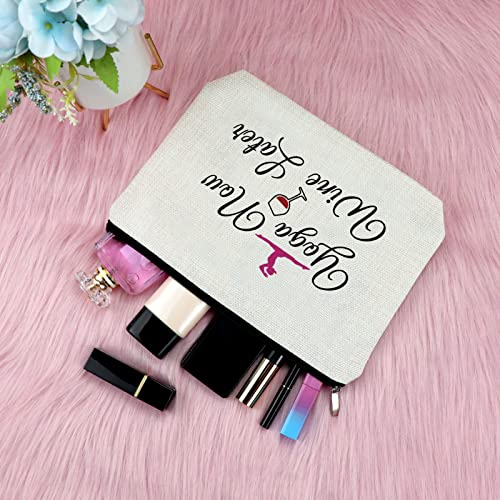 Sfodiary Yoga Lover Gifts for Women Makeup Bag Gift for Yoga Instructor Meditation Present for Sister Friends Birthday Christmas Graduation Present Novelty Zipper Cosmetic Travel Pouch