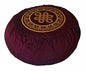 Meditation Cushion Zafu Pillow Silkscreen Symbols - color: Eternal Knot Burgundy
