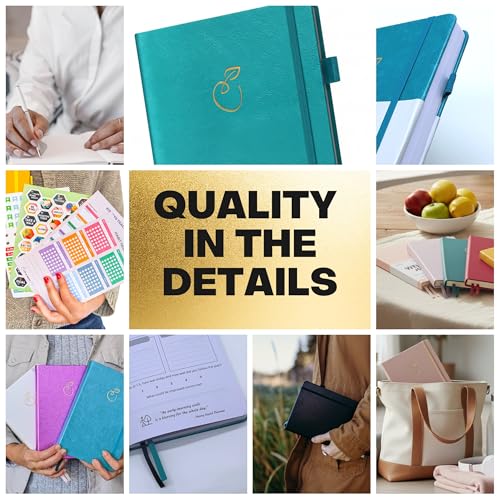Life & Apples Wellness Journal Planner – Food Log, Fitness Tracker, Habit Tracker, Weight Loss Journal for Diet Tracking and Health Goals, Undated, Size A5 Aquamarine - color: Aquamarine