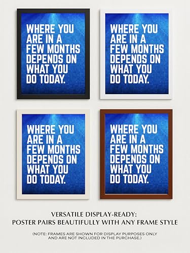 Motivational Wall Art Print, Where You Are In A Few Months Depends On What You Do Today Quote, Modern Inspirational Poster for Home Office, Daily Focus Reminder(Unframed, 11 x 14 inches) - color: Unframed, size: 14"L x 11"W