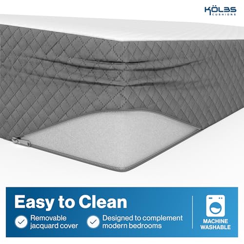 Kolbs Bed Wedge Pillow for Sleep Apnea, FSA Eligible Acid Reflux, and Back Pain Relief, with Chic Jacquard Cover - Headboard Wedges for Sleeping (5" Gentle Incline) - size: 5" Gentle Incline