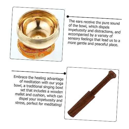 1set Manual Tapping Meditation Bowl with Striker and Cushion for Relaxation Nepal Singing Bowl for Yoga and Spiritual Practices Accessory