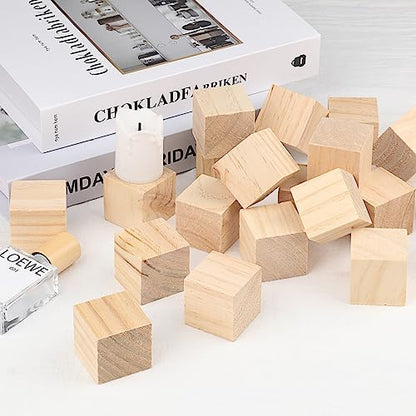 72 Packs Wooden Blocks for Crafts, 1.57 Inch Pine Wood Cubes, 4 x 4 x 4 cm Wooden Cubes for Paint, Stamp, Decorate, DIY Projects and Personalized Gifts,by GNIEMCKIN. - size: 72 Packs 1.57 Inch