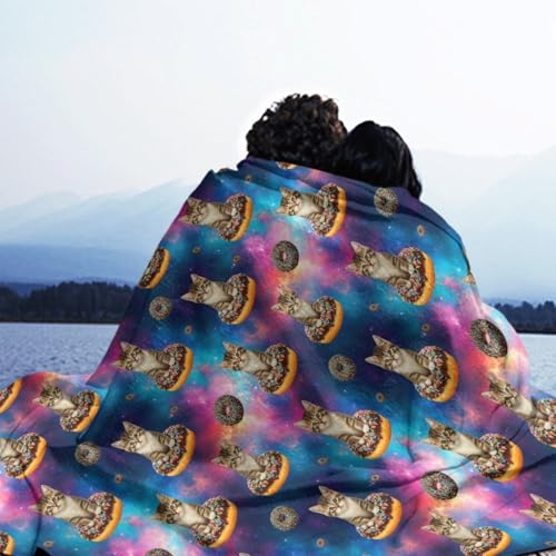 Adult Women Men Extra Soft Blankets, Space Doughnut Donut Cats Warm Throw Blanket Large Throw Wearable Cuddle, Camping Blanket - color: Pattern 12, size: 50x60inch-teens