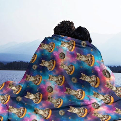 Adult Women Men Extra Soft Blankets, Space Doughnut Donut Cats Warm Throw Blanket Large Throw Wearable Cuddle, Camping Blanket - color: Pattern 12, size: 50x60inch-teens