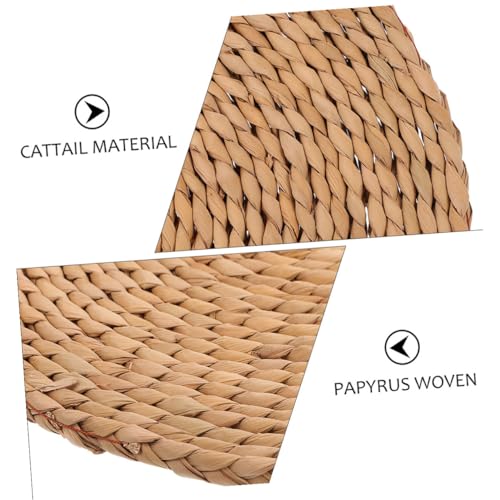 Angoily Woven Round Meditation Cushion 40cm Diameter Thick 1.5cm Eco-Friendly Plant Floor Pillow for Indoor Seating and Picnic Floor Pad