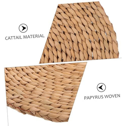 Angoily Woven Round Meditation Cushion 40cm Diameter Thick 1.5cm Eco-Friendly Plant Floor Pillow for Indoor Seating and Picnic Floor Pad