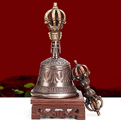 Buddhist Meditation Bell and Dorje Set, Extraordinary Craftsmanship Is Poured Into This Gorgeous Hand Bell To Make It Stand Out From The Crowd