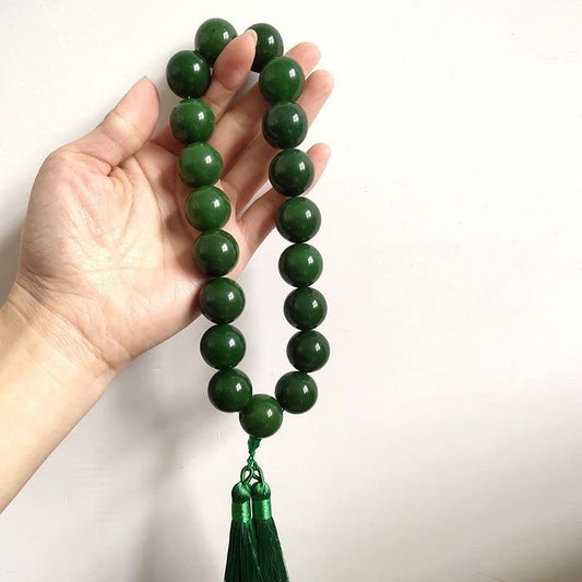 Green Jade Stone 12mm Beads Tassel Bracelet Necklace Tibetan Buddhist Mala Buddha Charm Rosary Yoga Men Woman Jewelry (Color : g) - color: G