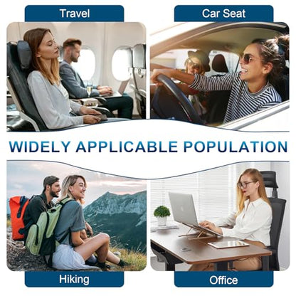 Inflatable Airplane Seat Cushion, Comfort 3d Air Cell Seat Cushion, Tailbone Pain Relief for Long Distance Sedentary People to Use (Black, 16*18in)