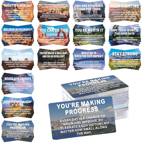 300 Recovery Encouragement Cards, Inspirational Motivation Affirmation Cards, 3.5 x 2 Inches, Positive Motivational Hope Quote Cards, Addiction Recovery Greeting Gifts for Men and Women