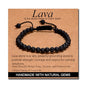 MASSIVE BEADS Handmade Yoga Natural Stone Crystal Healing Power Energy Gifts for Unisex Adult Bracelet Macrame Adjustable - color: Black Lava(Calm), size: 6mm