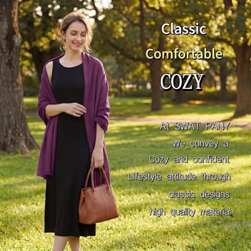 Pashmina shawls and wraps for Evening Dresses Scarf for Women Winter Shawl Wraps for Women Weedings - color: Purple-2