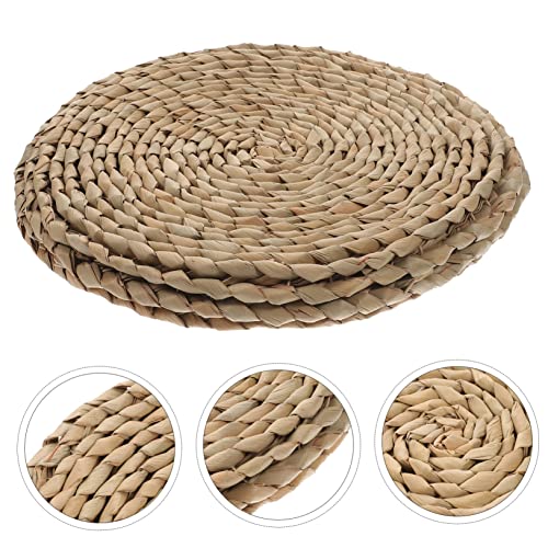 STOBAZA Hand Woven Round Meditation Cushion Thick Sitting Pad for Yoga and Relaxation Smooth Floor Pillow for Home Office and Rest Areas