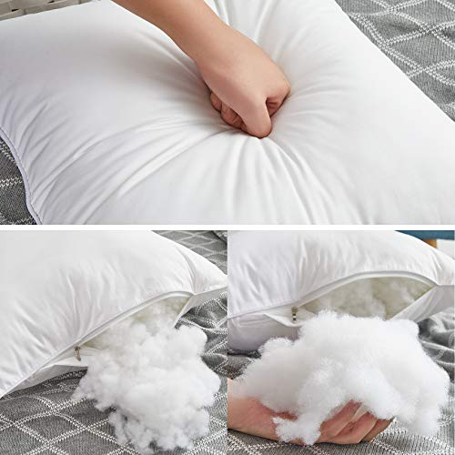 Oubonun 20"x20" Pillow Inserts (Set of 4) - 100% Cotton Cover, Square Throw Pillow Inserts for Couch, Sofa, Bed - Decorative 20 Inch White Pillow Inserts - style: 20x20 Inch (Pack of 4)