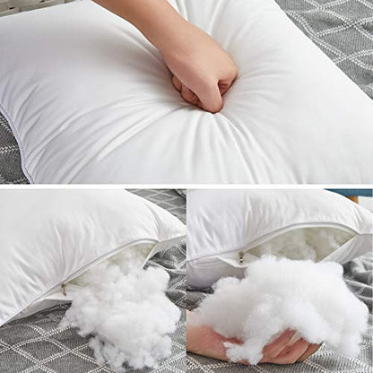 Oubonun 20"x20" Pillow Inserts (Set of 4) - 100% Cotton Cover, Square Throw Pillow Inserts for Couch, Sofa, Bed - Decorative 20 Inch White Pillow Inserts - style: 20x20 Inch (Pack of 4)
