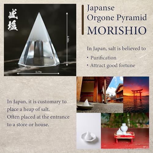 MORISHIO Japanese Orgone Pyramid, Salt purification zen lucky ornaments (Gold) - color: Gold
