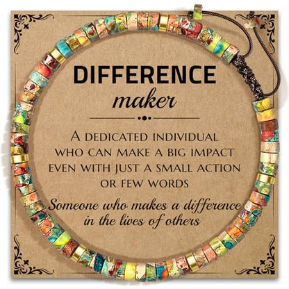 Thank You Gifts for Women: Teacher Appreciation Office Gifts for Coworkers Employee Boss Lady Manager Colleague Natural Stone Bracelet - color: King-MAKER