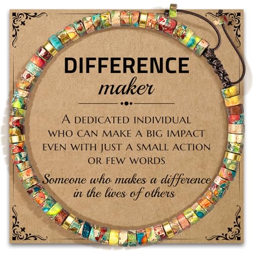 Thank You Gifts for Women: Teacher Appreciation Office Gifts for Coworkers Employee Boss Lady Manager Colleague Natural Stone Bracelet - color: King-MAKER