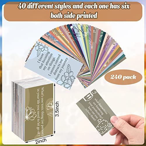 Panelee 240 Pieces Positive Affirmation Motivational Cards Affirmation Card Mindful Self Care Message Inspirational Encouragement Meditation Card Daily Gift for Employee Woman(Flower) - color: Flower