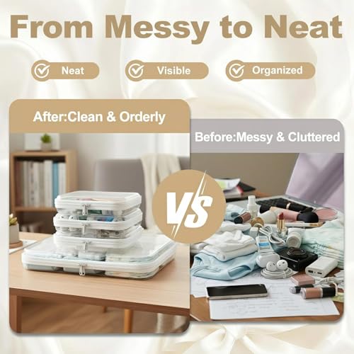 Clear Hard Shell Zipper Pouches, Clear Zipper Bags, Hard Case Pouches for Purse & Diaper Bag Organizer,and Travel Essentials (XXL+3M) - size: XXL+3M