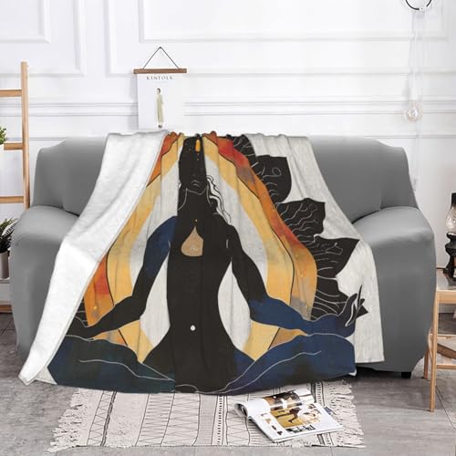 Yoga Meditation Prints Throw Blanket (280g Flannel) Anti-Pilling Warm Fuzzy Blankets for Bed Sofa Couch Travel 40x30 Inch - color: Yoga Meditation, size: 40x30 Inch
