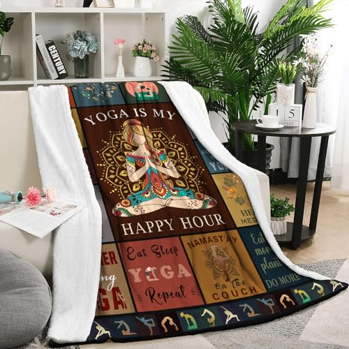 Generic Yoga Blanket Gifts for Women Lovers, Instructors - Outdoors Travel, Zen Meditation Decor - 50 * 60