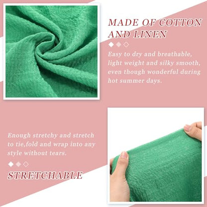 Geyoga 6 Pcs Women Scarf Shawl Hijab Scarves Cotton Crinkle Hijab for Women Blend Shawl Crinkle Wrap Head for Seasons - color: Bright Colors