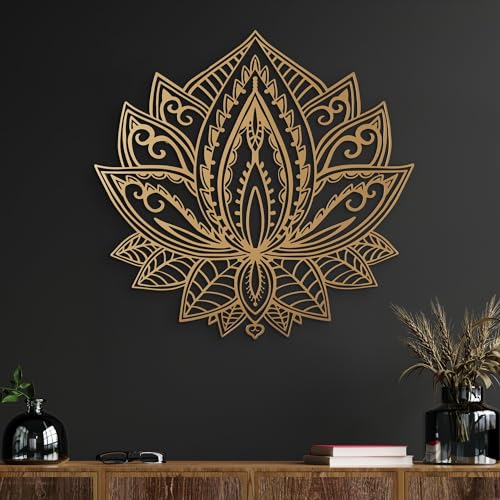 NEODECO Mandala Metal Wall Art, Boho Wall Decor for home, art deco wall hanging (Gold, Small) - color: Gold, size: 17.7"L x 17.7"W