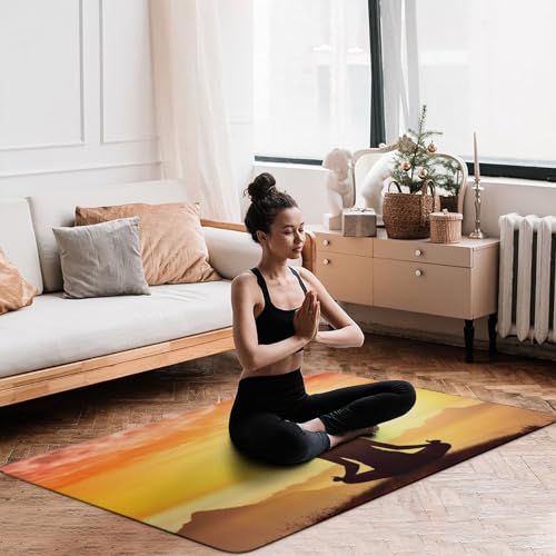 Yoga Meditation Area Rug Modern Room Stain Resistant Floor Carpet 40x60 in, Non Slip Non-Shedding Low Pile Floor Cover Mat for Living Room, Dining Room Machine Wash