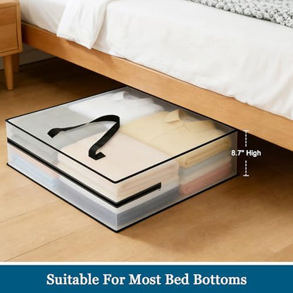 95L Under Bed Storage Bag, 2-Pack Clothes Storage Bag, Clear Bag for Quilt Pillow Blanket Bedding Storage or Wreath Closet Organizer Home Storage - style: 2-Pack