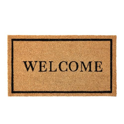 Coco Coir Door Mat with Heavy Duty Backing, Welcome Doormat (17" x 30"), Doormat Entrance (Welcome2-1Pack) - color: Welcome2 - 1pack