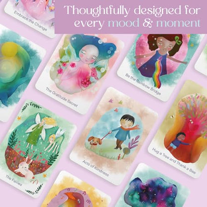 Mindfulness & Affirmation Cards for Kids – 38 XL Activity Cards for Emotional Growth – Rhyming Stories, Visualization & Calming Practices