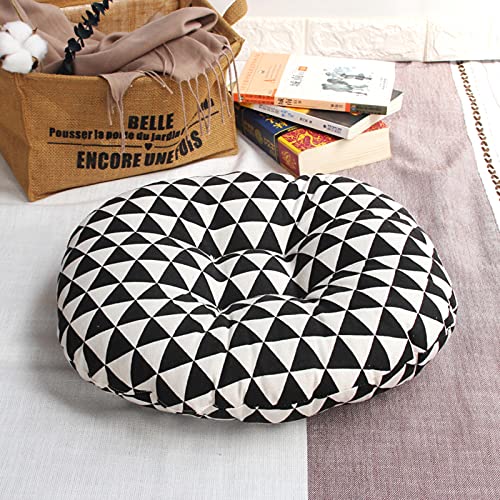 Round Corduroy Floor Pillow Super Soft Breathable Seat Cushion Four Seasons Tatami Meditation Cushion for Indoor Dining Living Room Kitchen-Grey 60cm(24inch)