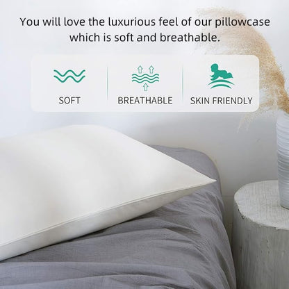 Organic Cotton Pillow Case - One Pack 16"x 22" Kids Pillow Cover - 300 TC Thread Count - Soft, Safe and Hypoallergenic - Off White - size: Organic 16*22