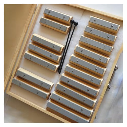 17 Note Aluminum Plate Glockenspiel Sound Brick With Resonant Sound Box And Wooden Box Glockenspiel Percussion Instrument