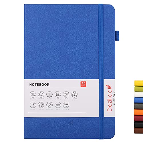 Lined Journal Notebooks with Pen Loop, Hardcover Notebook Journal for Work, 100Gsm Premium Thick Paper with Inner Pocket, Medium 5.7"x8.4", （Blue, Ruled） - color: Blue