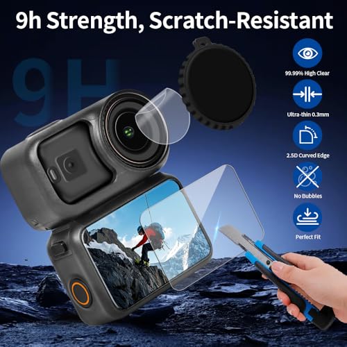 Carrying Case for DJI Osmo Nano, 8 in 1 Osmo Nano Travel case Protective Storage Bag for DJI Osmo Nano Standard Combo Including 2 Silicone Lens Caps, 4-Pack Lens Screen Protectors