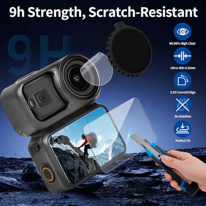 Carrying Case for DJI Osmo Nano, 8 in 1 Osmo Nano Travel case Protective Storage Bag for DJI Osmo Nano Standard Combo Including 2 Silicone Lens Caps, 4-Pack Lens Screen Protectors